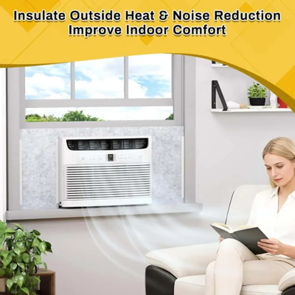Window Air Conditioner Side Insulation Foam Panels with Felt Layer 9X16.5 Inches